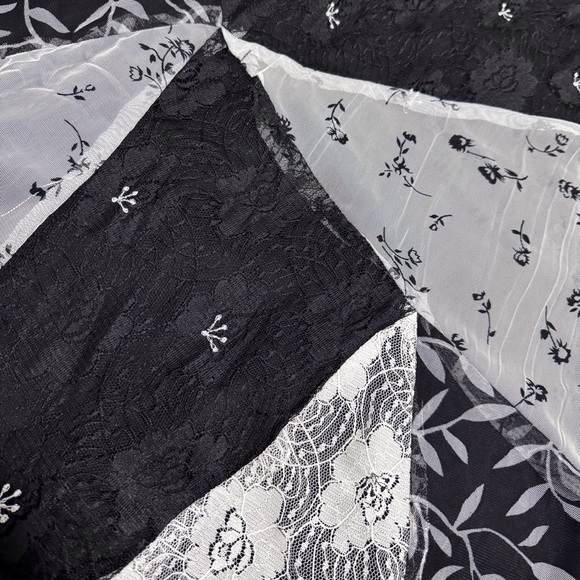 Vintage Mirasol Floral Lace Patchwork Maxi Skirt Witchy Mesh Embroidered NEW - Picture 6 of 15